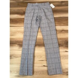 Reiss Tailored Trousers Mens 28 Kray T Blue Check Cotton Linen